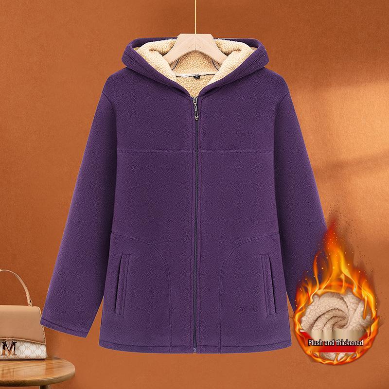 Damen Winter Fleecegefütterter Baumwollmantel für Mittelalte & Ältere
