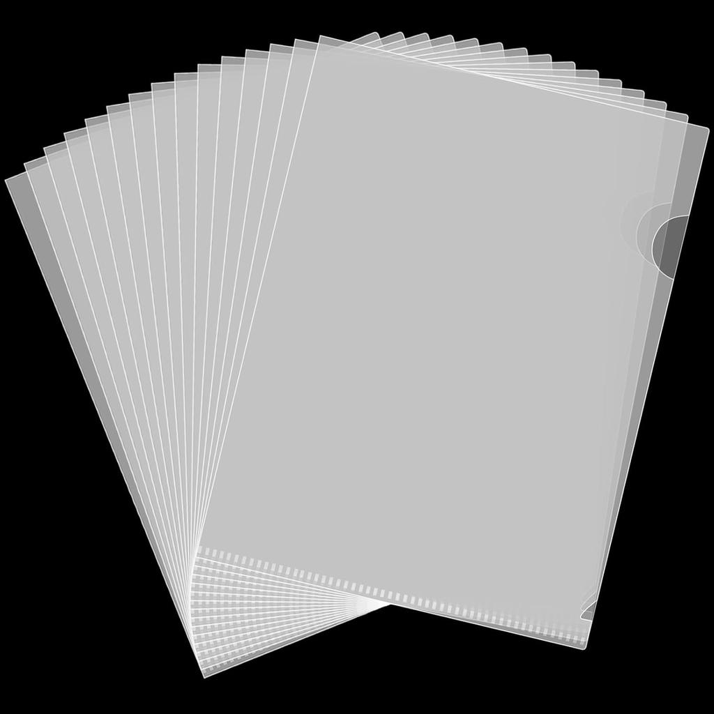 30 Pcs Clear A4 Plastic Folders - Cut Flush Open & Side Wallets for Office, Work, Report, Presentation, Project Documents File