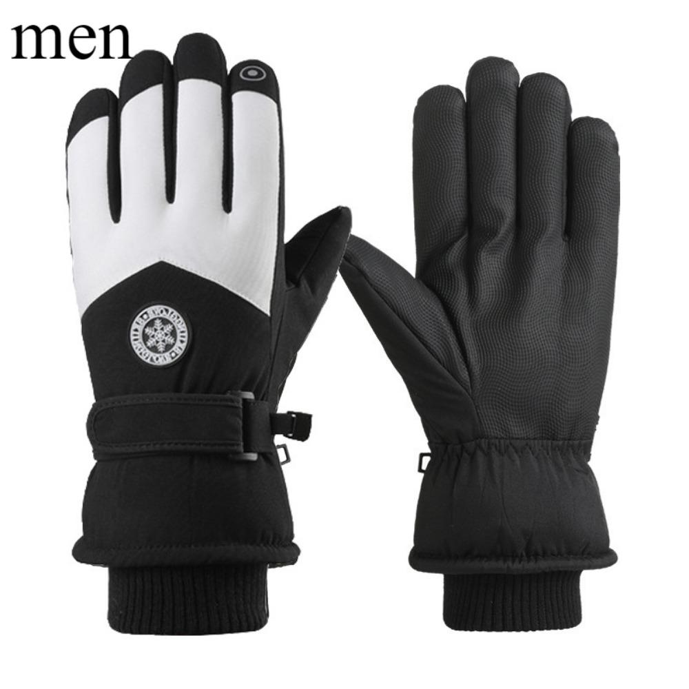 

Лыжные перчатки для мужчин и женщин для езды на велосипеде на открытом воздухе зимой, ветрозащитные и толстые теплые перчатки, водонепроницаемые и нескользящие перчатки для сенсорных экранов average size