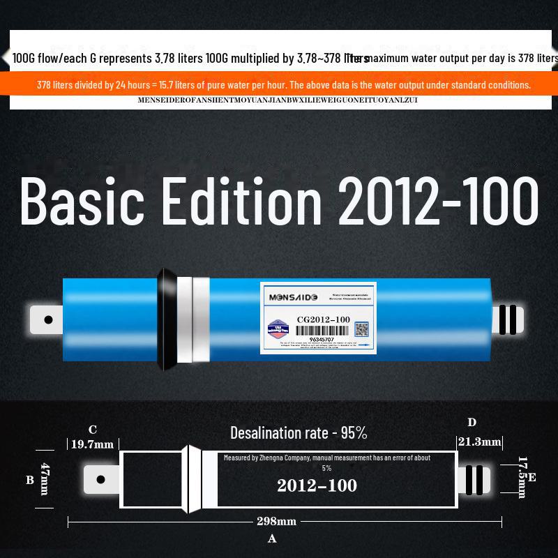 Hochentsalzungs-Umkehrosmosemembran 75/100/400/600G Universelles Wasserreiniger-Filterelement