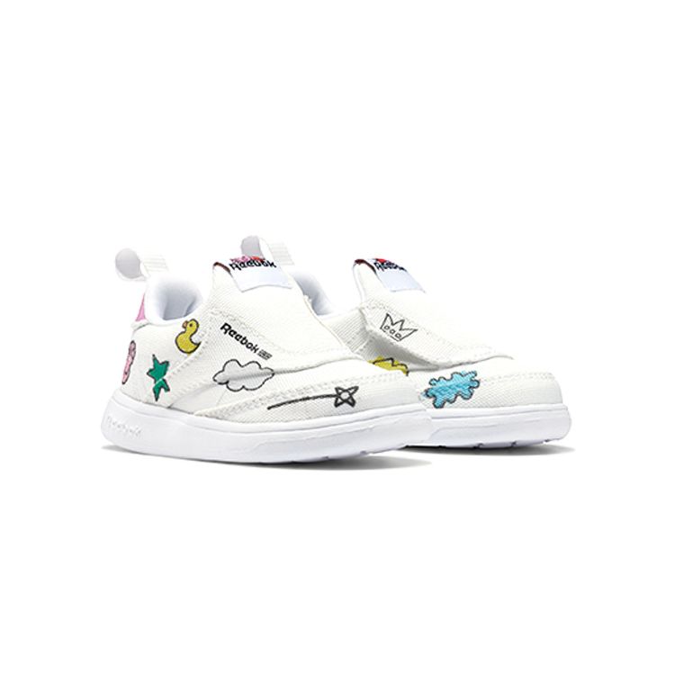 Peppa Pig X Reebok Club C Slip-On 4 Toddler Play Dreamy Baby Sneakers White Footwear-White Core-Black H05205