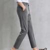 Men Suit Pants Solid Color Classic Slim Fit Straight Pattern Mid Waist Business Trousers Office Clothes