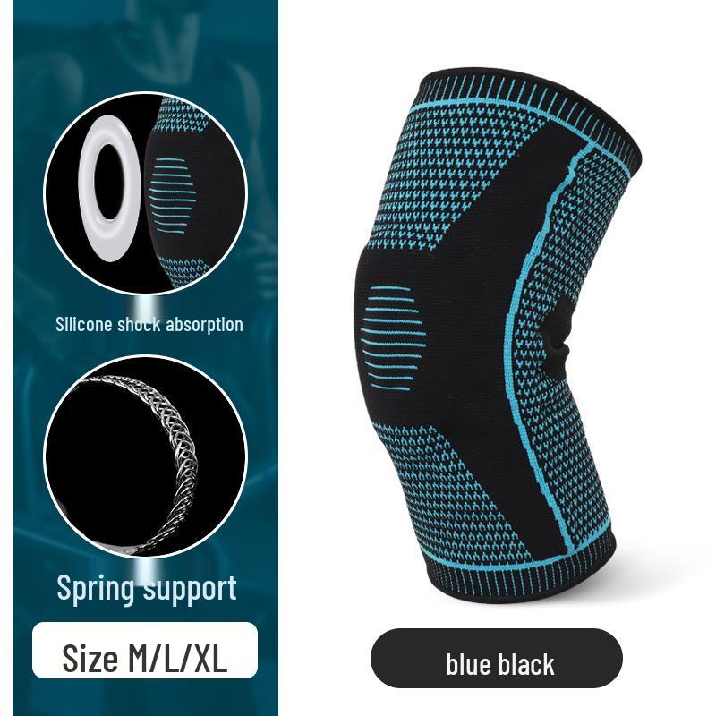 

Silicone Spring Sports Knee Pads - Colored Knitted for Running and Mountaineering, Unisex Large