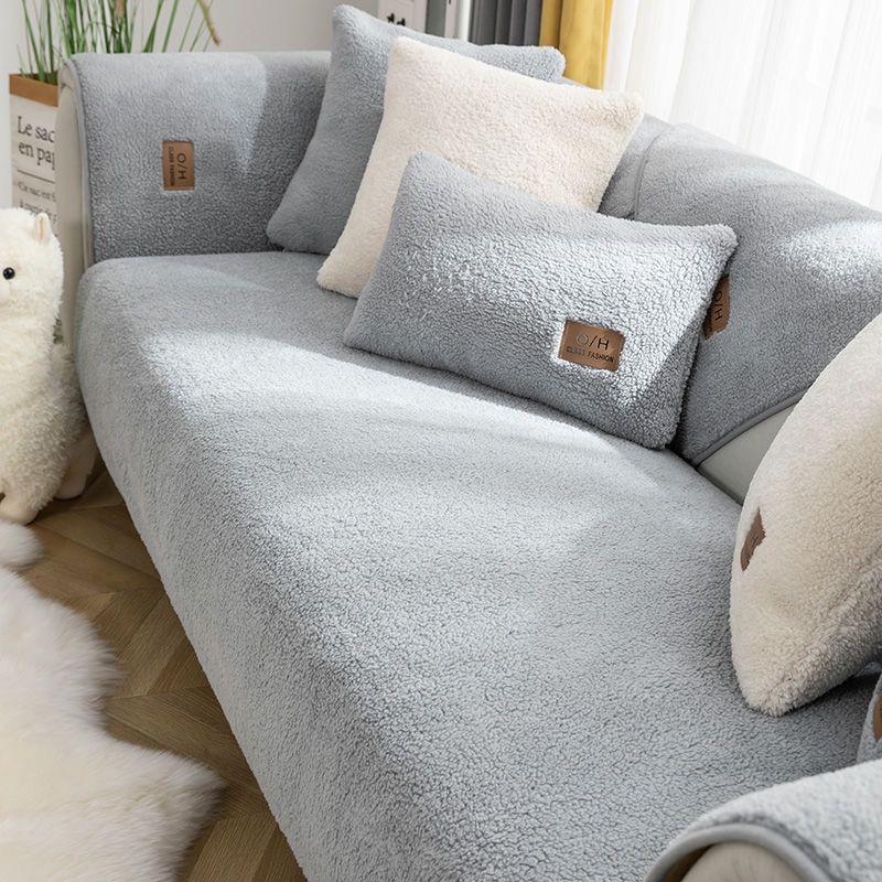 1pc Sherpa Fleece Sofa Cover Slipcover for Livingroom Super Soft Warm Plush Sectional Couch Cover Thick Fuzzy Non Slip