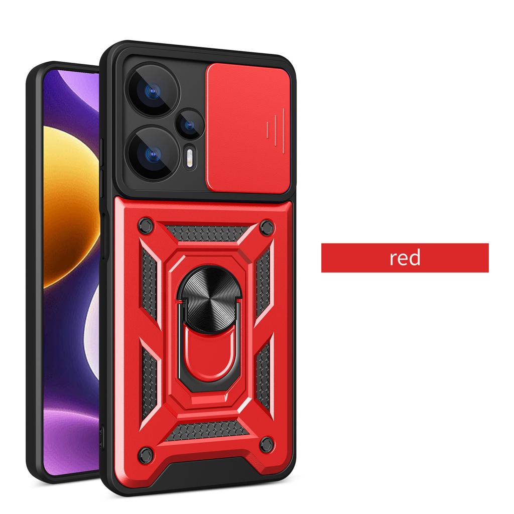 For Xiaomi Poco F5 Case Magnetic Ring Kickstand Funda for Xiaomi POCO F5 Case Slide Lens Armor Pocco F5 Little Cover