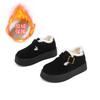 Mao Mao Shoes 2025 Winter Retro Leather Little White Shoes Thick-soled Warm Casual Shoes Velvet Cotton Shoes