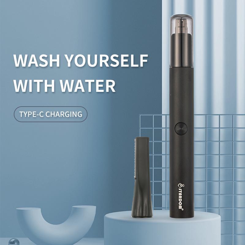 Portable USB-Rechargeable Electric Nose Hair & Eyebrow Trimmer - Full Body Washable