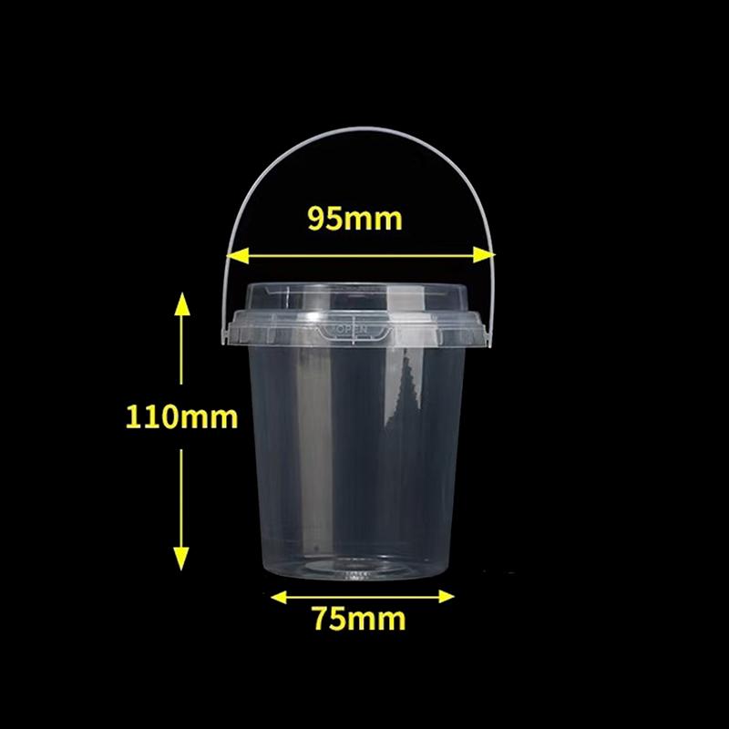 Food Grade Plastic Thicken Bucket Small Clip Stationery Storage Bucket Milk Tea Pickle Takeaway Bucket With Lid Storage