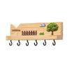 Nordic No-Drill Beech Wood Key Hook: Wall-Mounted Hallway Decor & Storage Rack