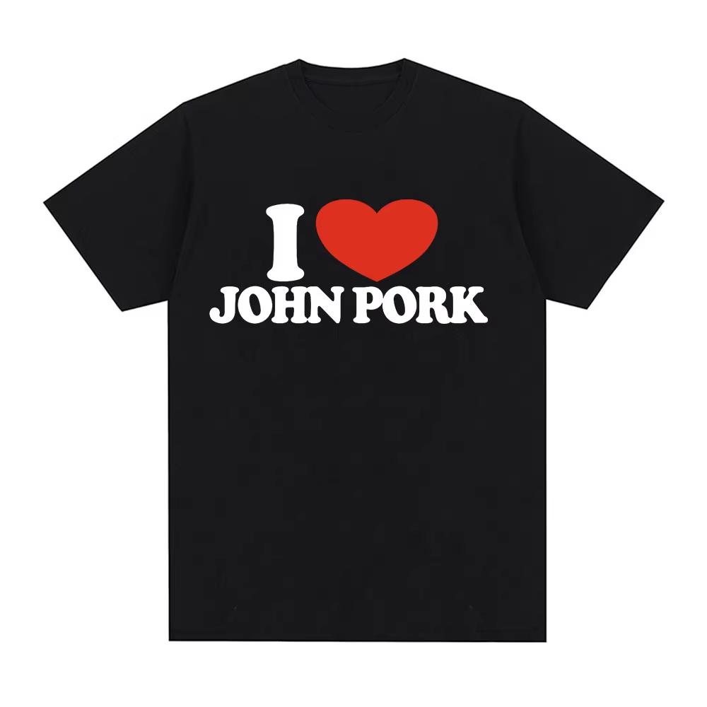 R.I.P John Pork Funny Humor Pig Meme T Shirt Men's Women Fashion Vintage Tops Cotton Oversized Short Sleeve Tee Nostalgic Casual