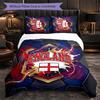 England Football Pattern 3 Pieces Bedding Set Soft Microfiber Duvet Cover with Pillow Cases for Bedroom
