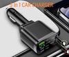 NEW 5-IN-1 150W Retractable Car Charger Mobile Phone USB PD Type C Cable For iPhone Fast Charge Cord Cigarette Lighter Adapter Car Accessories
