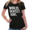 Funny World's Okayest Aunt Family Love Humor Womens Top Junior Graphic Tee