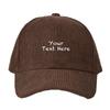 Corduroy Baseball Cap Men Women Customizable Style Trendy Fashionable Streetwear Adjustable Dad Cap Sun Hat For Personalization Outdoor Cap