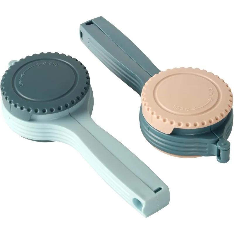 2pcs Food Storage Bag Sealing Clips Plastic Cap Sealer Clip with Pour Spouts Snack Candy Storage Keep Food Fresh Kitchen Gadgets