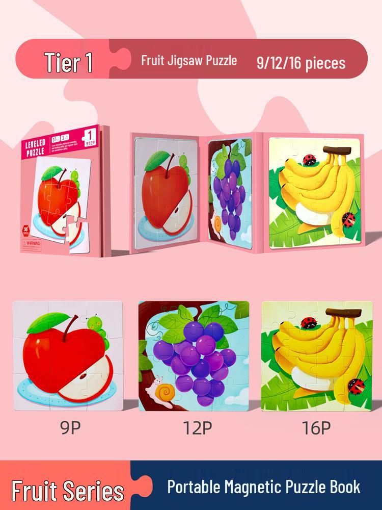 

Деревянный магнитный пазл с шариками: Развивающий набор «Животные и транспорт» для детей