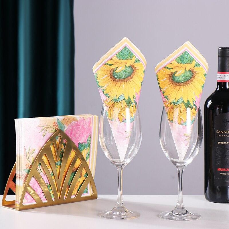 Disposable Party Napkin Double Layer 20 Pieces/Pack Pink with Sunflowers