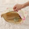 Bow Pattern Printed Cosmetic Bag Corduroy Zipper Makeup Brushes Organizer Multifunctional Cosmetic Storage Bag for Women Girls