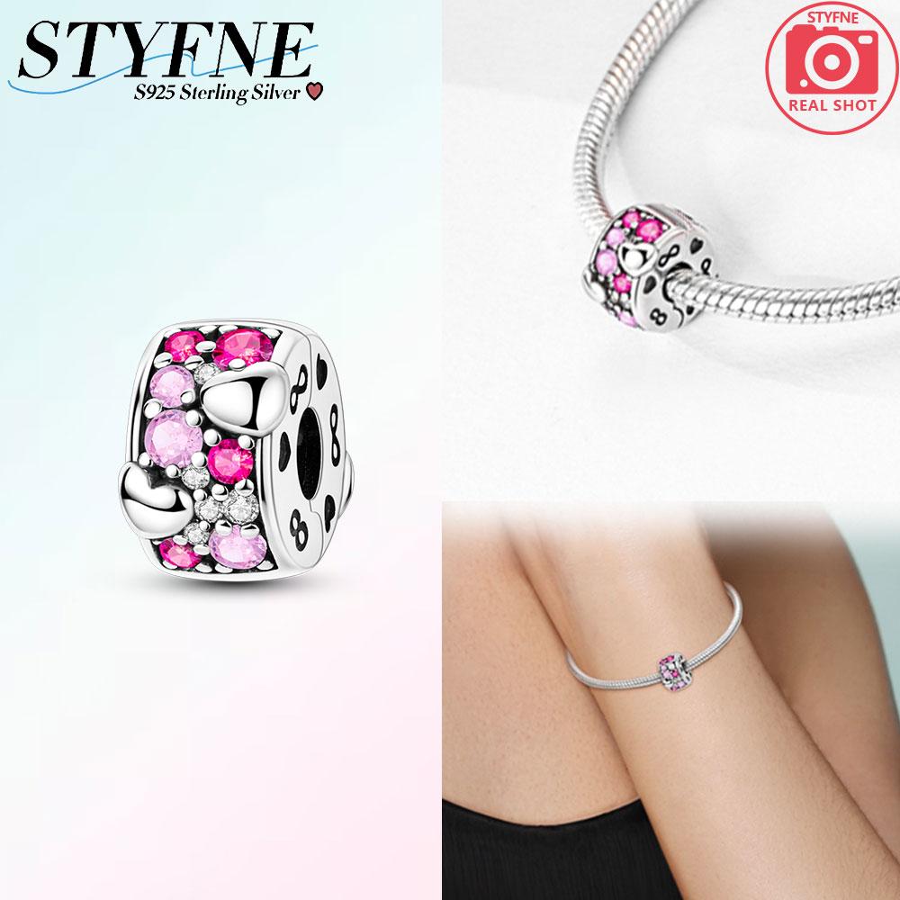 Copper Metal Inlaid Zirconium Flowers Four Leaf Clover Feathers Love Box Clip Charm Bead Components Spacer Bead Components Compatible With Bracelet