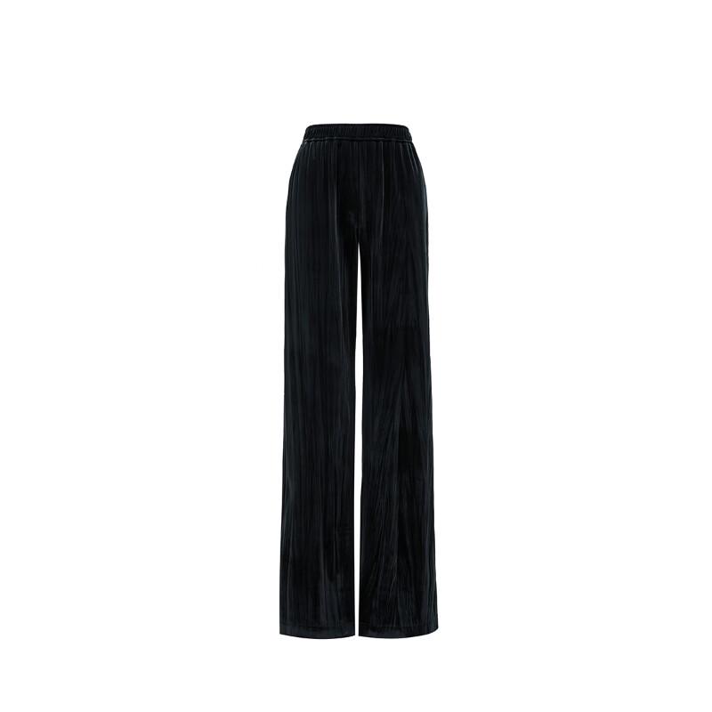 VEROMODA 2025 Winter Velvet High-Waist Straight-Leg Casual Pants