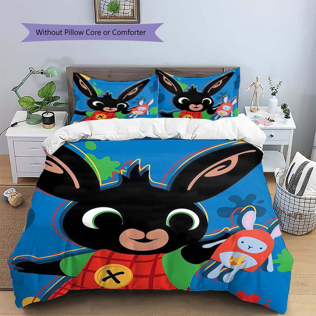 Bing Pattern Bedding Quilt Set  Home Decoration  Gift (1 * Duvet Cover + 2 * Pillowcase  Without Core)