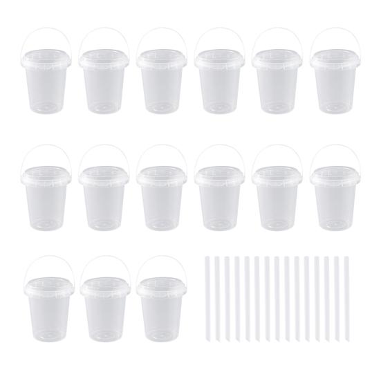 5/10/15/20Pcs Disposable Cups with Lids And Straws Large 700ml Clear Plastic Drink Cups Handheld Design Drink Cups