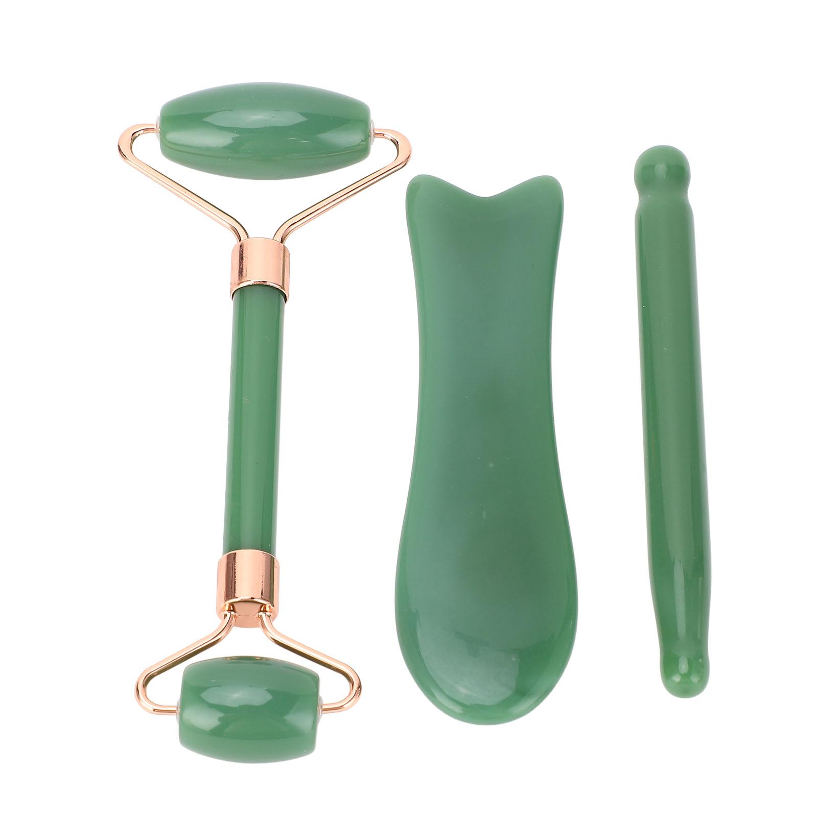 

Нефритовый ролик массаж набор Гуа Ша для лица ручной с двумя головками нефритовый ролик массаж скребок