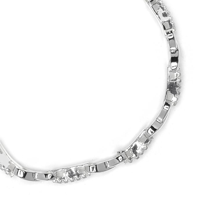 Bracelet - LUXENTER - Raak - Oxyde de zirconium brillant - Finition rhodiée argent - Longueur 18 cm