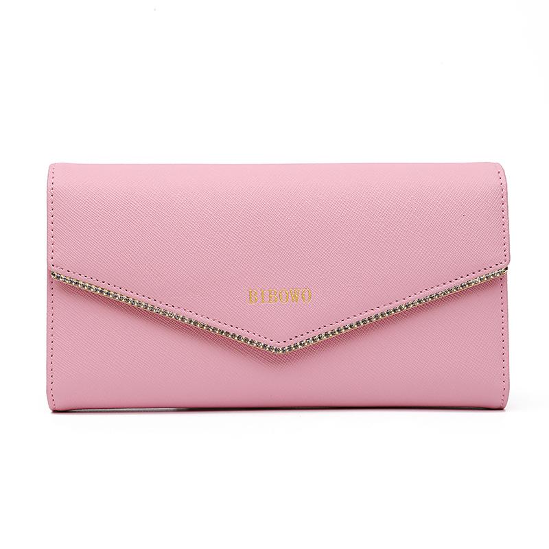 Fashion Luxury Design Genuine Leather Wallet for Woman RFID Blocking Trifold Long Cluth Multi Card Holder Organizer Ladies Purse MIT
