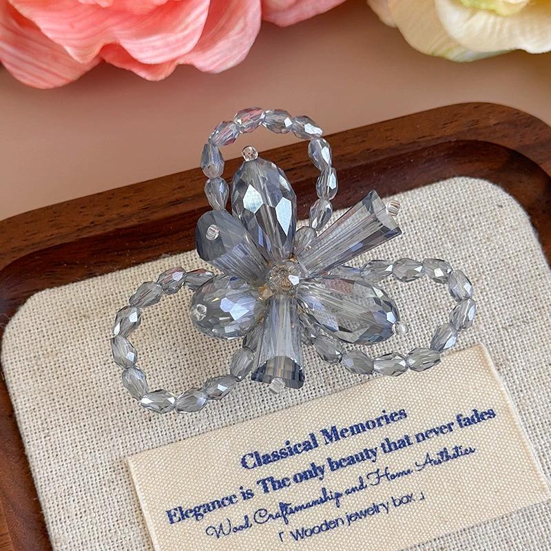 Crystal Shoes Decorations Korean Transparent Jelly Shoes Decorative Shoe Buckle Handmade DIY Beaded Flower Hole Shoe Accessories