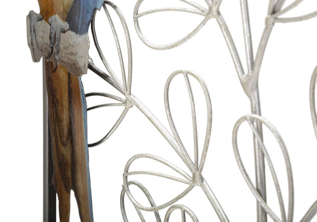 Wandpaneel aus Eisen Papagei Cm 28,6X2,5X74,3