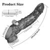 Vibrator Reusable Penis Sleeve Flexible Glans Penis Enlarger Extender Delay Ejaculation Cock Ring Adult Sex Toys for Men Couples