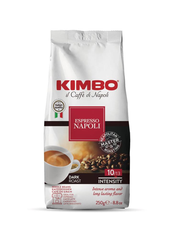 KIMBO Kaffeebohnen, Espresso, Italien (Mittlere Röstung, 80% Arabica, 20% Robusta), Neapel, 250g
