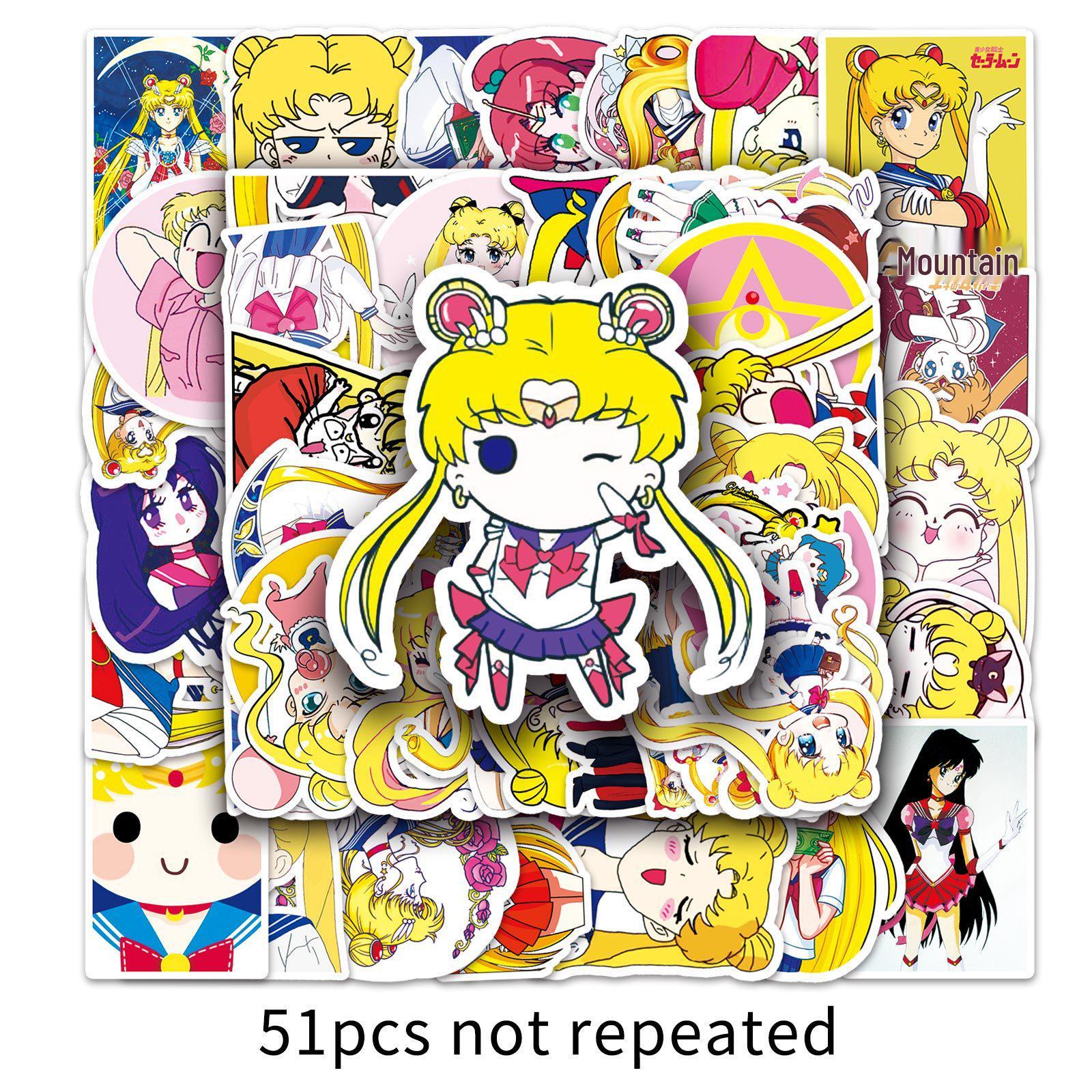 51 Unique Sailor Moon Cartoon Stickers for Luggage, Tablets, and More