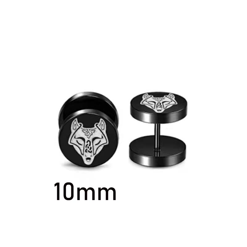 1 Pair Gothic Viking Rune Stud Earrings For Women/Men Stainless Steel Cubic Zirconia Rock Punk Piercing Jewelry