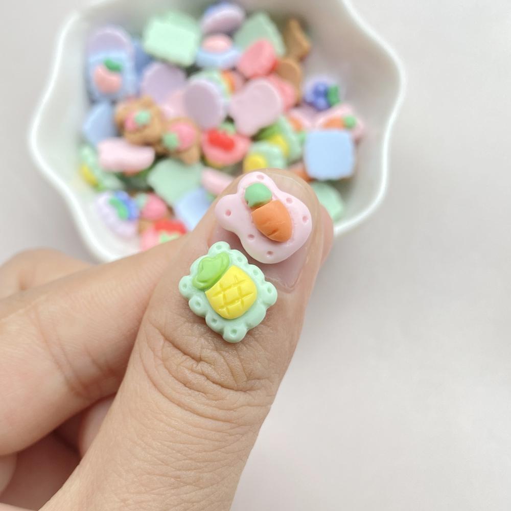 30Pcs Cute Mini Fruit Cherries,strawberry Cookies Nail Art Resin Designer Charms DIY Craft For Nail 3D Decorations Jewelry