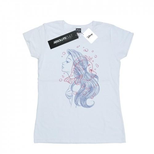 Disney Womens/Ladies Ariel Flounder Sketch Cotton T-Shirt