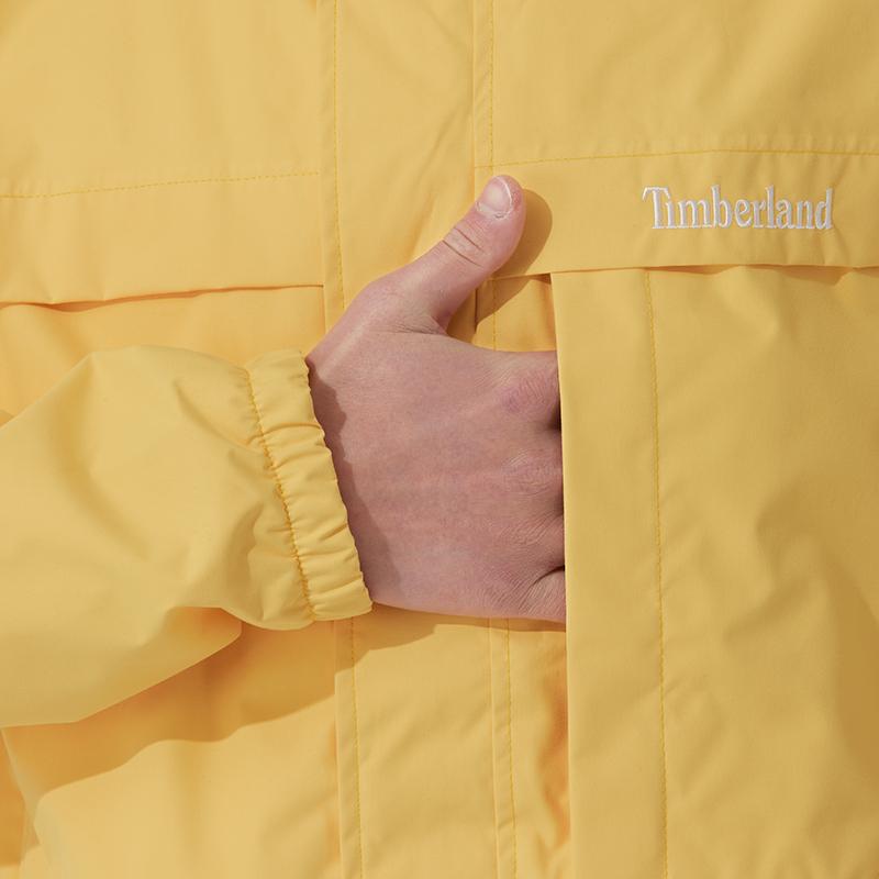 Timberland Tek Renk Su Geçirmez Kapüşonlu Fermuarlı Ceket Erkek Ceketleri Mimosa-Sarı A695W-EG4