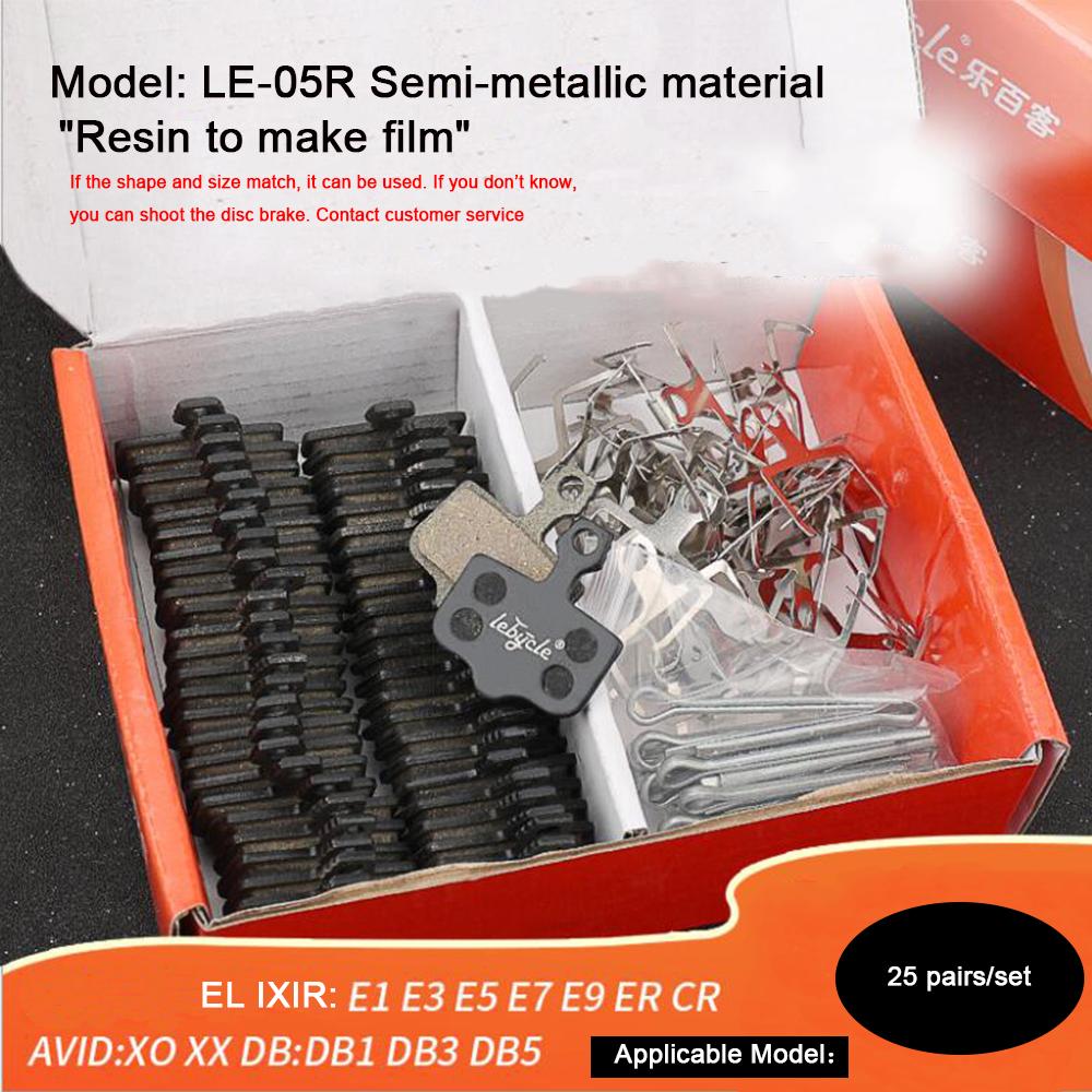 

25 Pair MTB Bicycle Disc Brake Pads Resin Road Bike Hydraulic Brake Pads Universal for Shimano SRAM AVID ZOOM B01S Cycling Parts LE-05 Resin