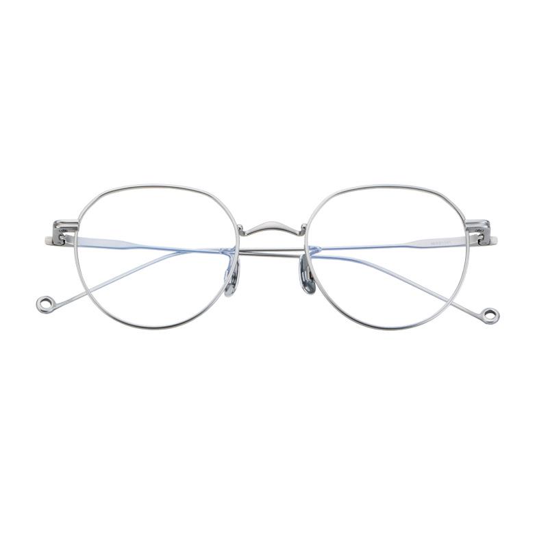 Ultra-Light Pure Titanium Irregular Glasses Frame, Wu Qian Style—Trendy Korean Design for Women with Prescription Option.
