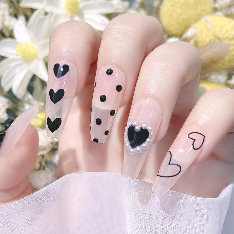 3 Sheets Hearts Nail Stickers  Self Adhesive Heart Nail Decals for Natural Fingernails and Acrylic Nails Heart Nail Decor for Na