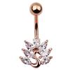 Stainless Steel Peacock Zircon  Belly Button Ring Navel Piercing Jewelry