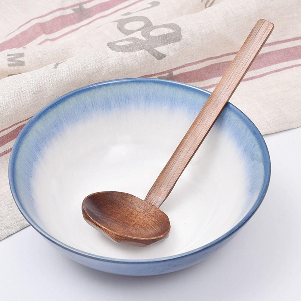 Durable Big Strainer Long-Handled Spoon Wood Handle Anti-scald Wooden Spoon Durable Japanese Spoon Cooking