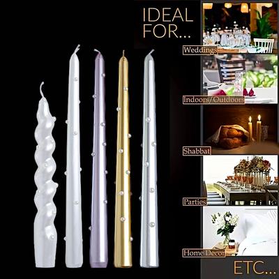 2PC DIY Pearl Pearlescent Candles Pearl Candle Romantic French Style Wedding Decoration Long Burning Time DIY 18/25/30cm