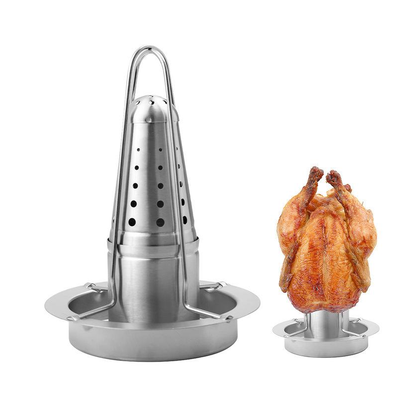 Stainless Steel Chicken Roaster Rack Chicken Holder For Grill And Smoker Roasting Chicken Stand BBQ Tool Kitchen Party Supplies