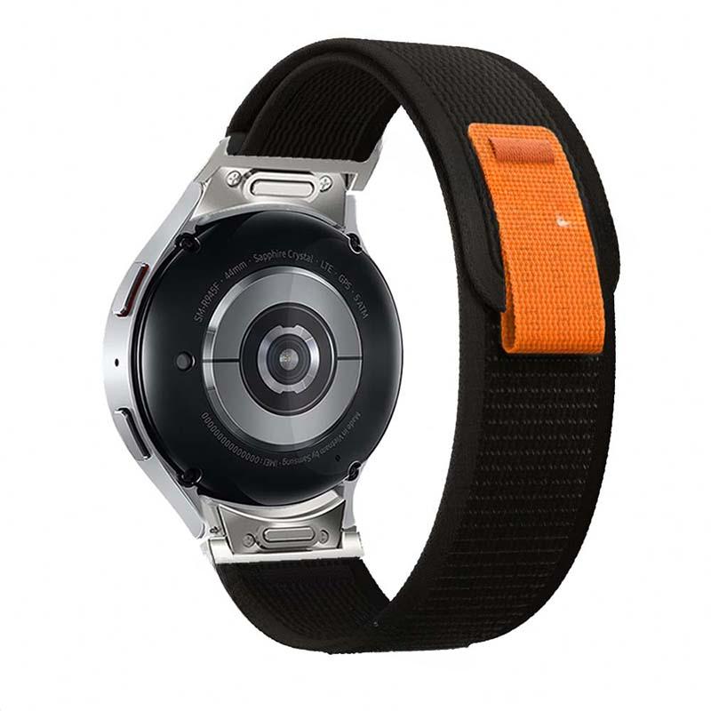 

Ремешок с быстрой петлей для Samsung Galaxy Watch 6 Classic, 47 мм, 43 мм, 42, 46 мм, 6/5/4, 44 мм, 40 мм, спортивный нейлоновый ремешок для Galaxy 5Pro Watch 6 Classic 47mm чёрный