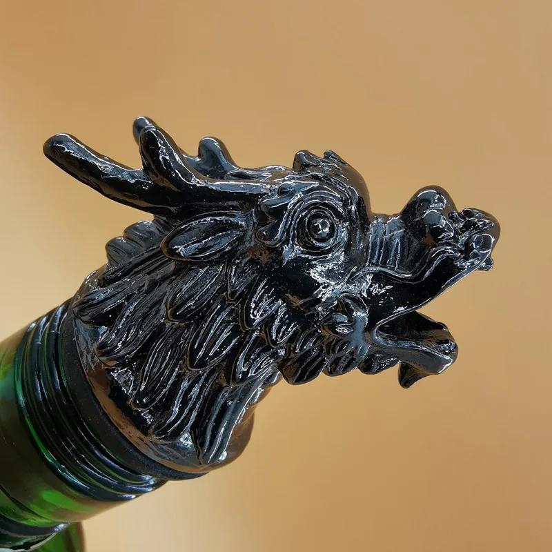 1 Stück Tierkopf-Weinausgießer Zinklegierung Hirsch Elch Löwe Leopard Wolf Adler Drache Wein-Ausgießstutzen Verschluss Club Bar Zubehör