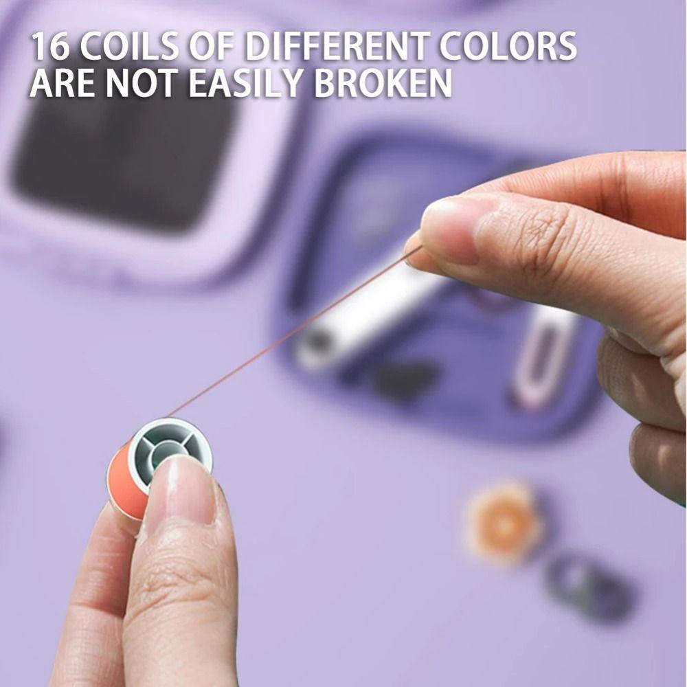 Portable Mini Sewing Box Set Magnetic Sewing Supplies Organizer Durable Hand Sewing Tool Kit  Women