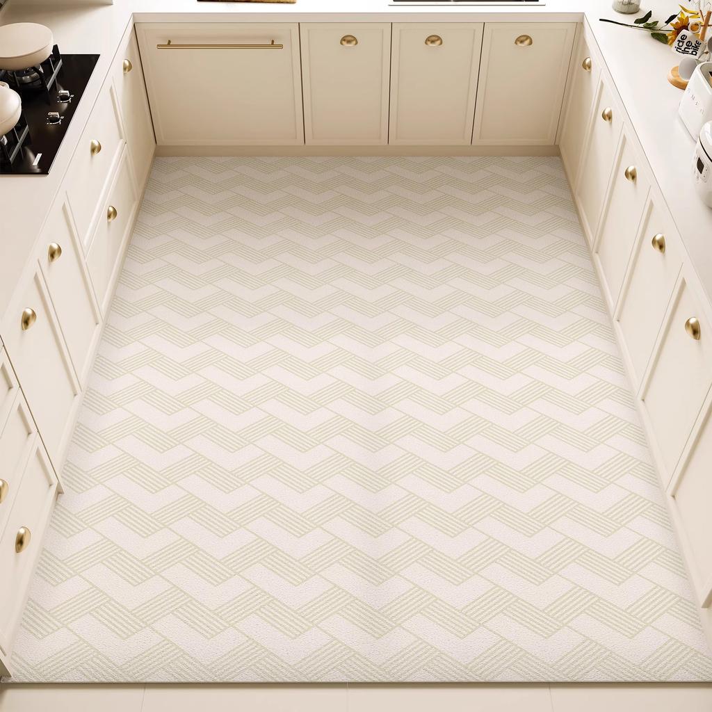 Kitchen Floor Mat Waterproof Oil-proof PVC Vinyl Rug Anti-fouling Non-slip Foot Mats Large Size Balcony Carpet Tapetes Alfombra