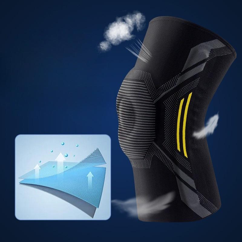 Non-slip Silicone Sports Knee Pads Nylon Spring Strips Basketball Knitted High Elastic Protective Gear Knee Pads Equipment